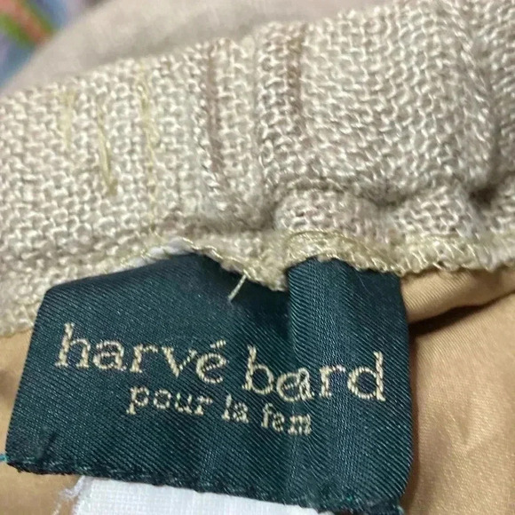 Harve Bernard linen lined tan pants trousers - Picture 9 of 11